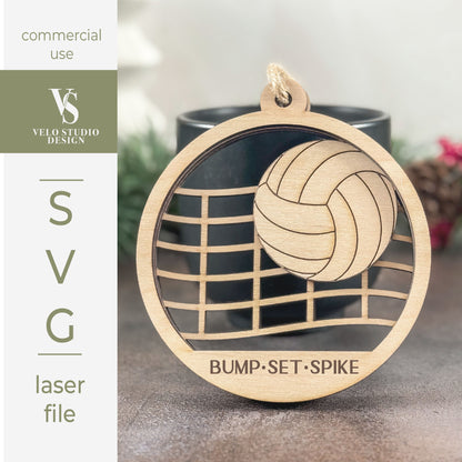 Volleyball Ornament SVG | Personalized Laser Cut File