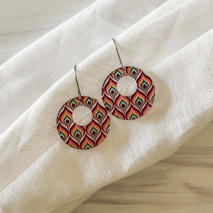 Retro Boho Circle Cutout Earrings – Handcrafted Geometric Statement Jewelry
