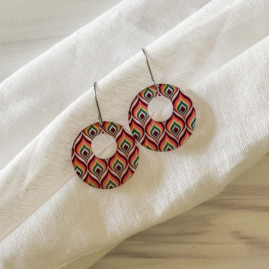 Retro Boho Circle Cutout Earrings – Handcrafted Geometric Statement Jewelry