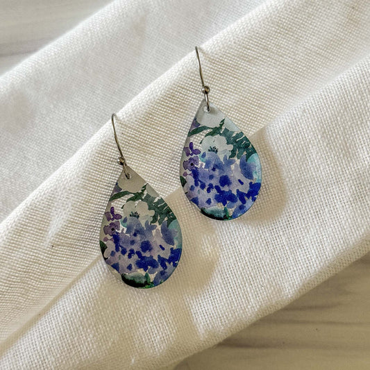 Floral Teardrop Dangle Earrings | Lightweight Everyday Artisan Jewelry