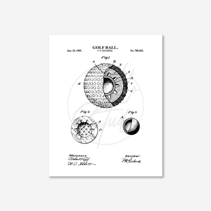 Golf Ball Patent Wall Art - Ready to Frame Print