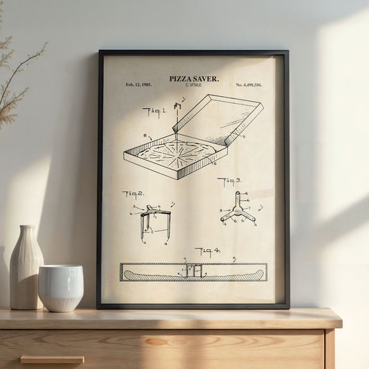 Pizza Saver Patent Wall Art  - PRINTABLE DIGITAL DOWNLOAD