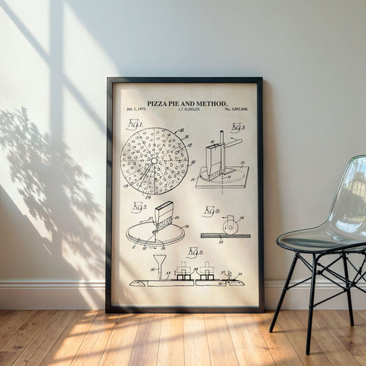 Pizza Patent Wall Art  - PRINTABLE DIGITAL DOWNLOAD