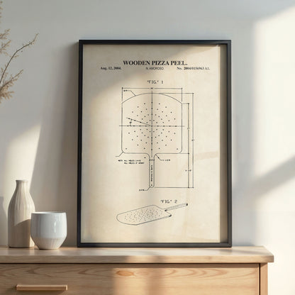 Pizza Peel Patent Wall Art  - PRINTABLE DIGITAL DOWNLOAD