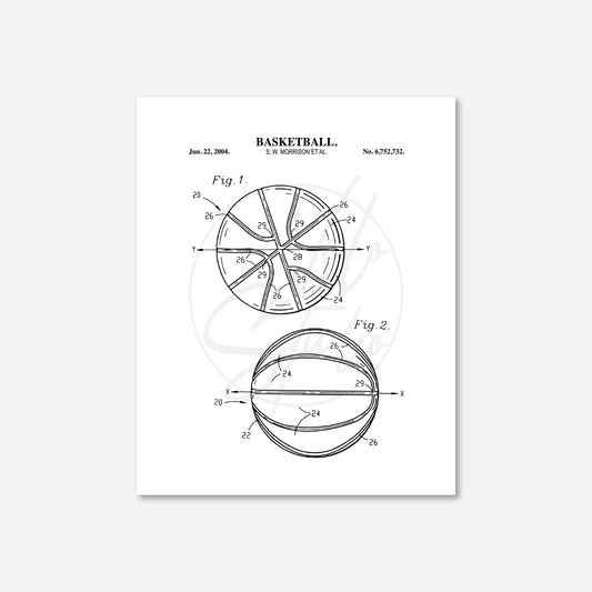 Basketball Patent Wall Art - Ready to Frame Print