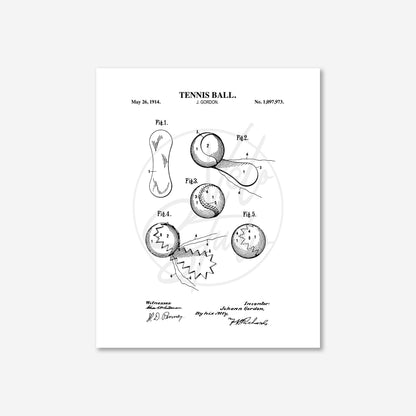 Tennis Ball Patent Wall Art - Ready to Frame Print