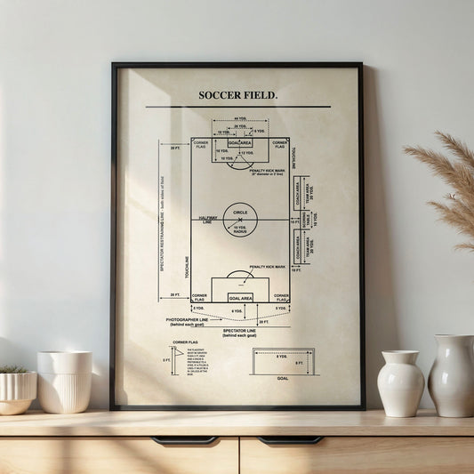 Soccer Field Diagram Wall Art Print - DIGITAL DOWNLOAD