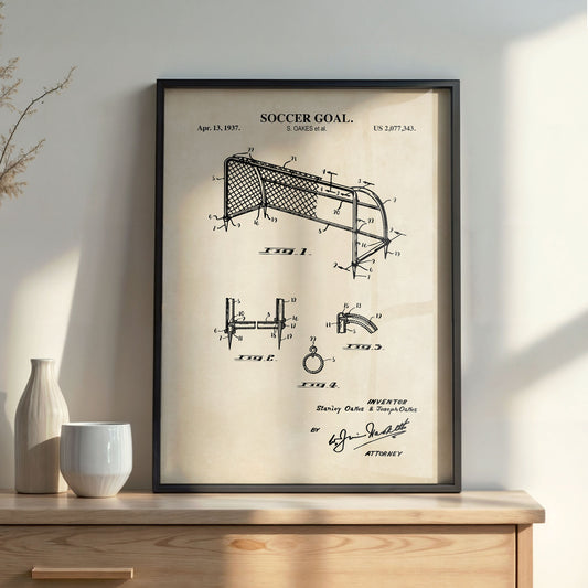 Soccer Goal Patent Wall Art -  DIGITAL DOWNLOAD