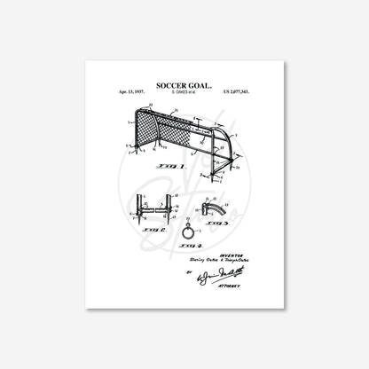 Soccer Goal Patent Wall Art - Ready to Frame Print