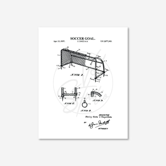 Soccer Goal Patent Wall Art - Ready to Frame Print
