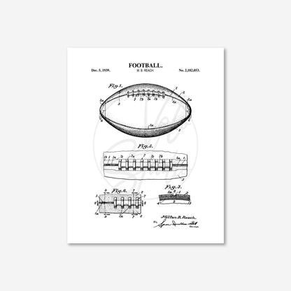 Football Patent Wall Art - Ready to Frame Print