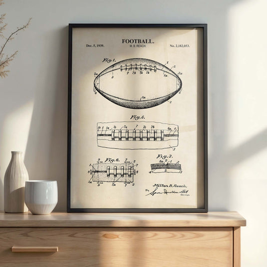 Football Patent Wall Art - PRINTABLE DIGITAL DOWNLOAD