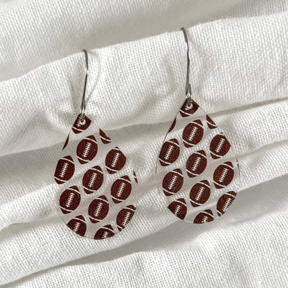 Football Teardrop Earrings - Dangle Game Day Earrings