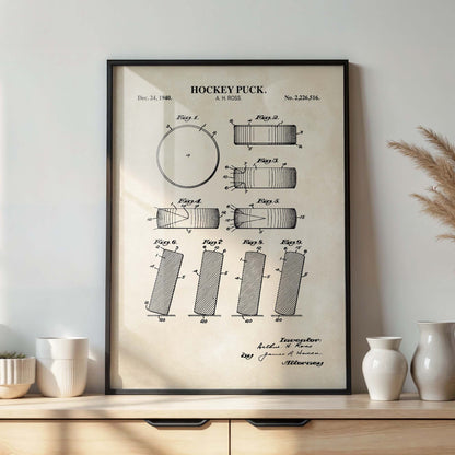 Hockey Puck Patent Wall Art - PRINTABLE DIGITAL DOWNLOAD