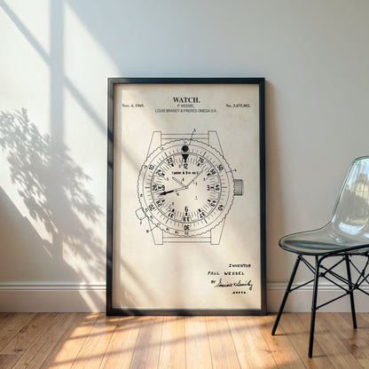 Watch Patent Wall Art  - PRINTABLE DIGITAL DOWNLOAD