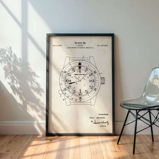 Watch Patent Wall Art  - PRINTABLE DIGITAL DOWNLOAD