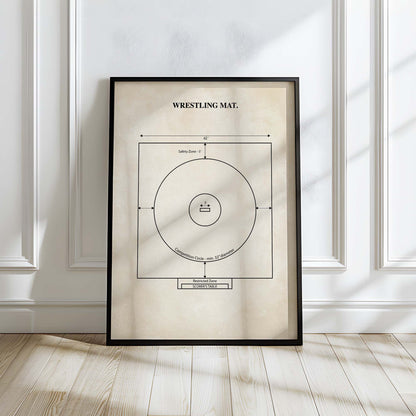Wrestling Mat Diagram Wall Art - PRINTABLE DIGITAL DOWNLOAD