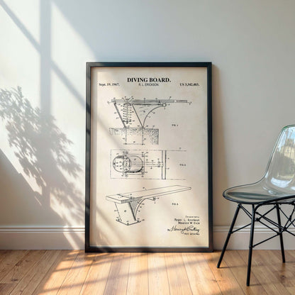 Diving Board Patent Wall Art - PRINTABLE DIGITAL DOWNLOAD