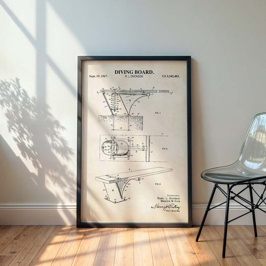 Diving Board Patent Wall Art - PRINTABLE DIGITAL DOWNLOAD