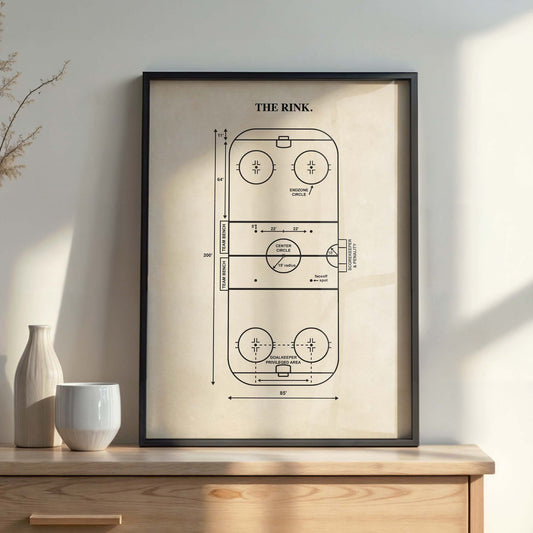 Hockey Rink Diagram Wall Art - PRINTABLE DIGITAL DOWNLOAD