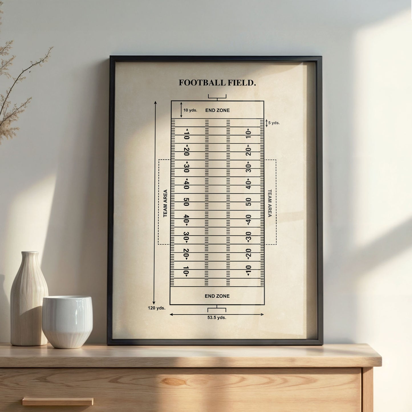 Football Field Wall Art - PRINTABLE DIGITAL DOWNLOAD