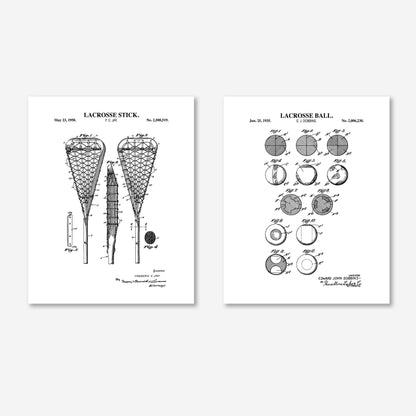 Lacrosse Patent Wall Art Set  - Set of 2 Physical Prints