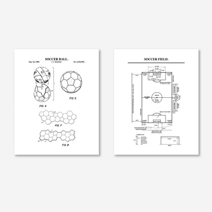 Soccer Patent Wall Art - Set of 2 Ready to Frame Prints