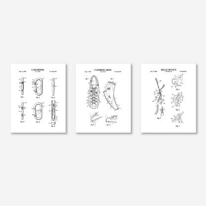 Climbing Patent Wall Art Set | Ready to Frame Prints