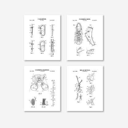 Climbing Patent Wall Art Set | Ready to Frame Prints