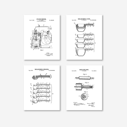 Baking Kitchen Wall Art - Set of 4 Physical Prints