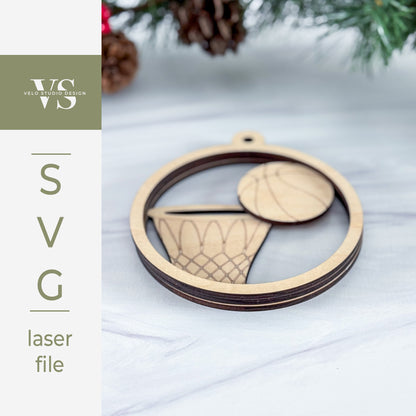 Basketball Ornament SVG | Personalized Laser Cut File