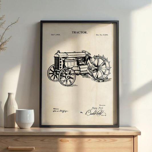 Antique Tractor Wall Art - 1919 Tractor Patent Art - DIGITAL DOWNLOAD