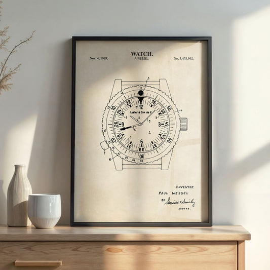 Watch Patent Wall Art Print -  DIGITAL DOWNLOAD