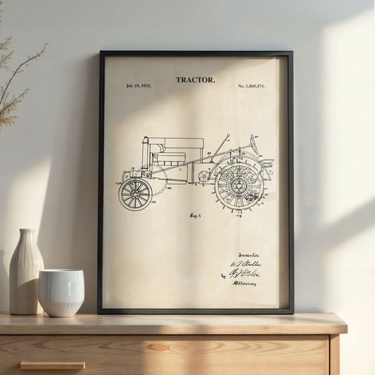 Antique Tractor Wall Art - 1932 Tractor Patent Art - DIGITAL DOWNLOAD