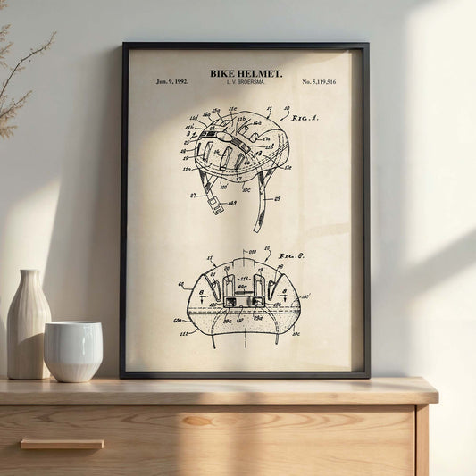 Cycling Helmet Patent Art Print  - PRINTABLE DIGITAL DOWNLOAD