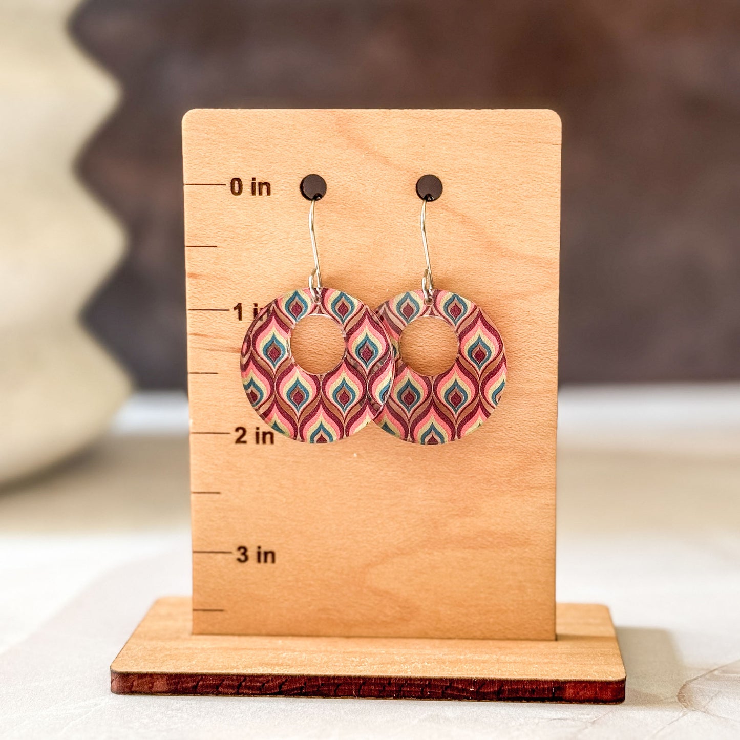 Retro Boho Circle Cutout Earrings – Handcrafted Geometric Statement Jewelry