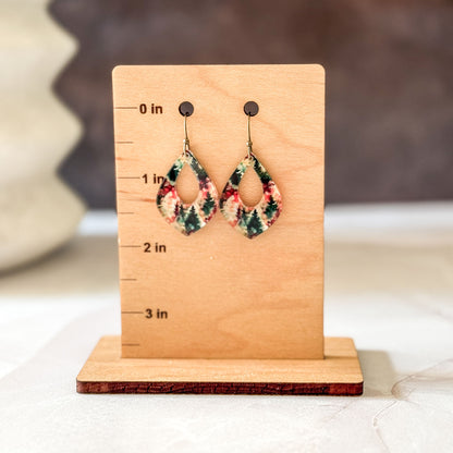 Retro Forest Teardrop Dangle Earrings