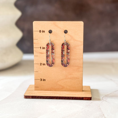 Autumn Dangle Long Oval Earrings