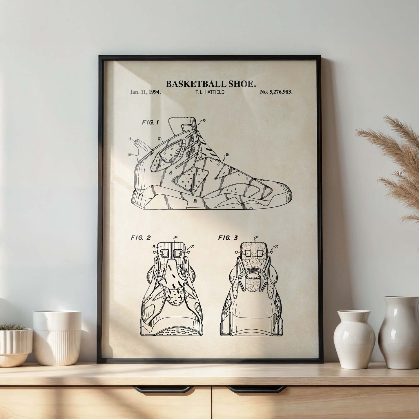 Basketball Shoe Patent Wall Art Print - PRINTABLE DIGITAL DOWNLOAD