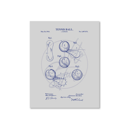 Tennis Ball Patent Wall Art - Ready to Frame Print