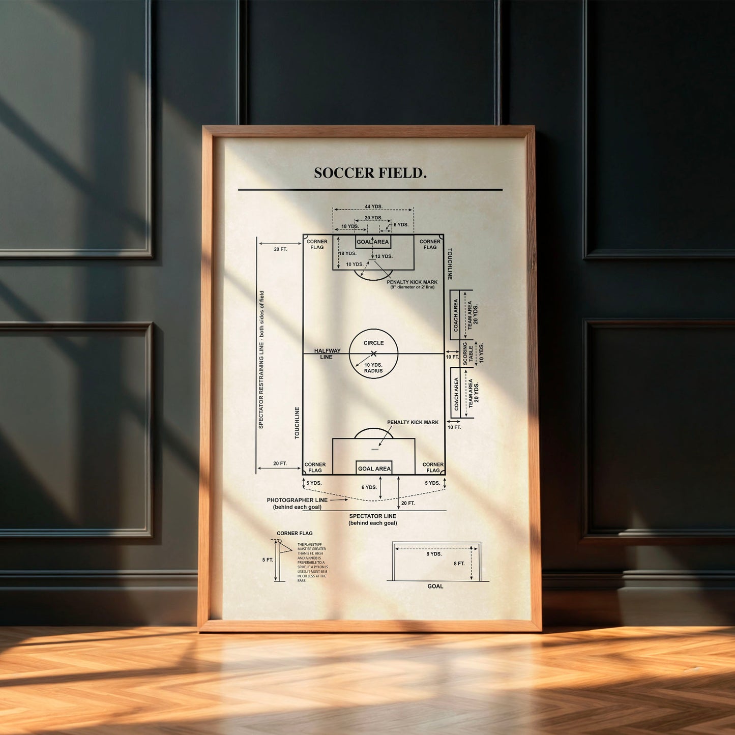 Soccer Field Diagram Wall Art Print - DIGITAL DOWNLOAD