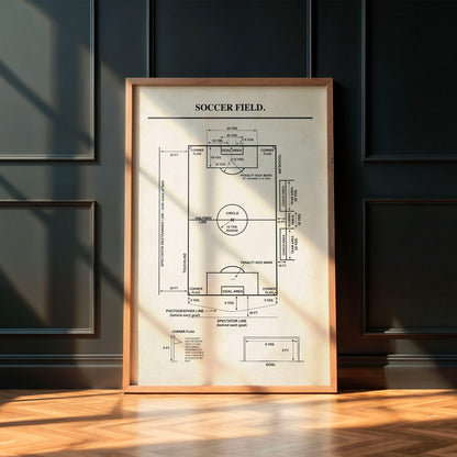 Soccer Field Diagram Wall Art Print - DIGITAL DOWNLOAD