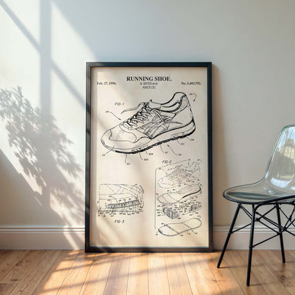 Running Shoe Patent Print Poster - PRINTABLE DIGITAL DOWNLOAD
