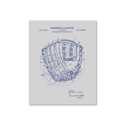 Baseball Glove Patent Wall Art - Ready to Frame Print