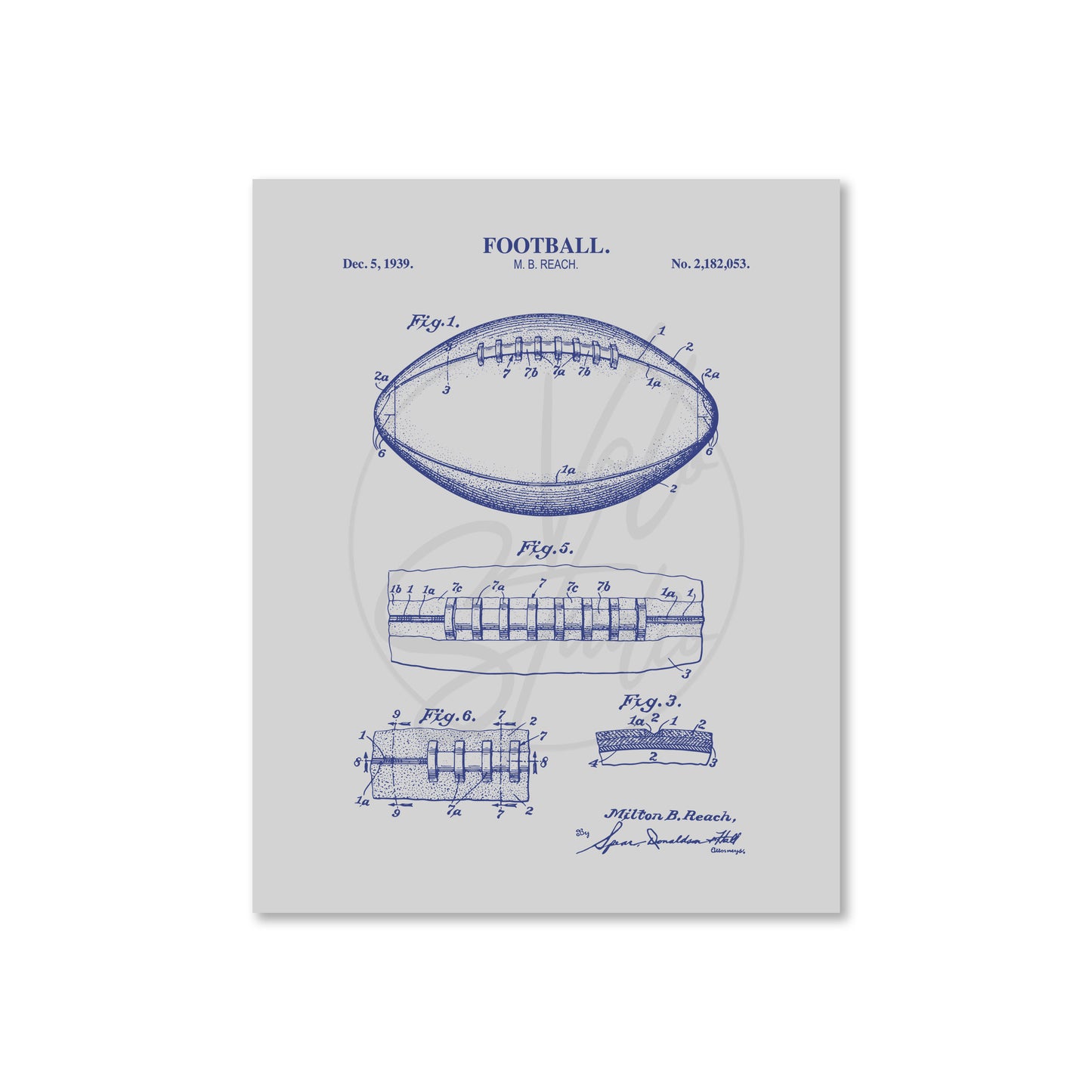 Football Patent Wall Art - Ready to Frame Print
