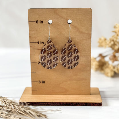 Football Teardrop Earrings - Dangle Game Day Earrings