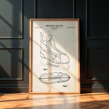 Hockey Skate Patent Wall Art - PRINTABLE DIGITAL DOWNLOAD