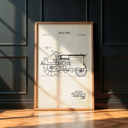 Tractor Wall Art - 1935 Tractor Patent Art - Ready to Frame Print