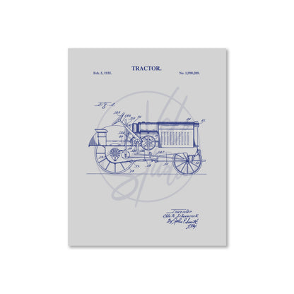 Tractor Wall Art - 1935 Tractor Patent Art - Ready to Frame Print