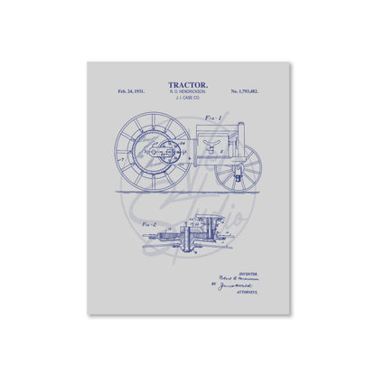 Tractor Wall Art - 1931 Tractor Patent Art - Ready to Frame Print